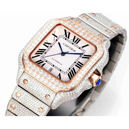 CARTIER     Santos (Moissanite) Watch
