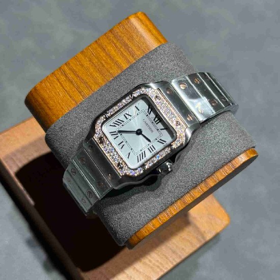 CARTIER     Santos (small) CA0643 (Moissanite)