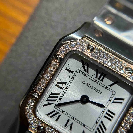 CARTIER     Santos (small) CA0643 (Moissanite)