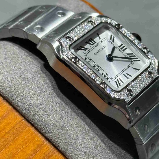 CARTIER     Santos (small) CA0644 (Moissanite)