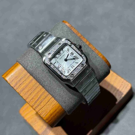 CARTIER     Santos (small) CA0644 (Moissanite)